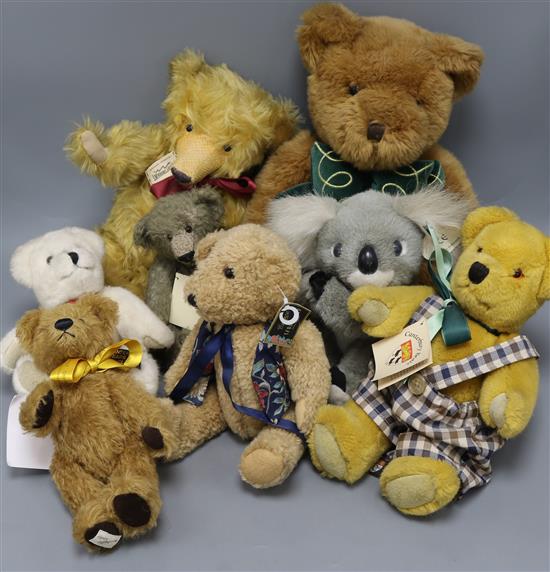 Eight Collectors bears, one vintage